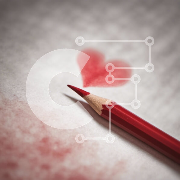 Intra Συλλεκτικό Ξύλινο Παζλ Plywood  4mm - Κόκκινο μολύβι σε χαρτί με σημάδι σχήμα καρδιάς Σε Ξύλινο Κουτί - Διαστάσεις: 10x10 cm – 25 κομμάτια