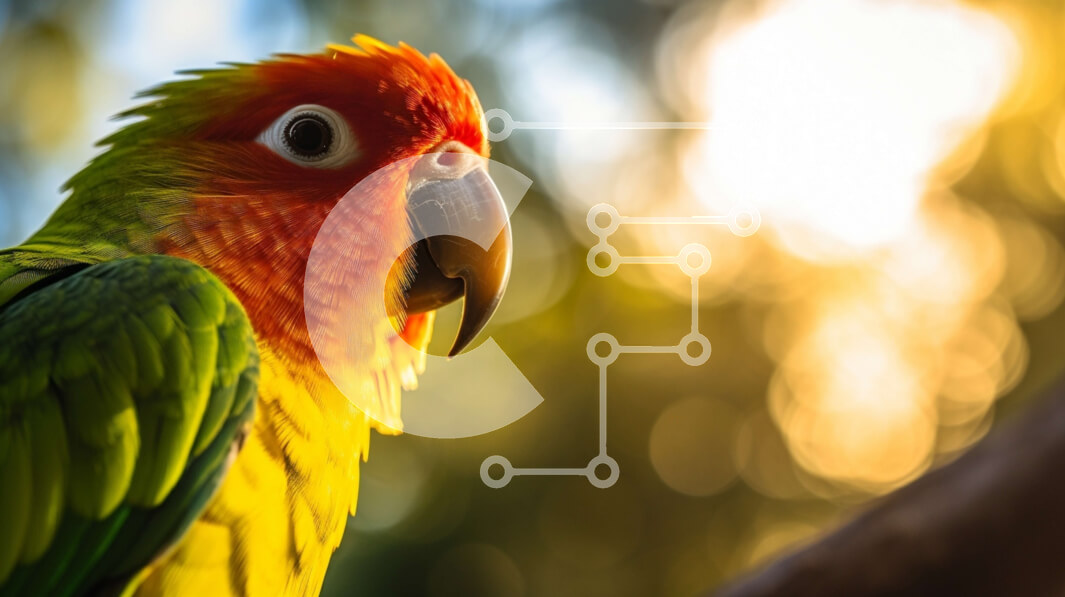 Σετ των 2 Intra Συλλεκτικό Ξύλινο Παζλ Plywood  4mm - Πολύχρωμος παπαγάλος σκαρφαλωμένος σε ένα κλαδί Σε Ξύλινο Κουτί - Διαστάσεις: 10x10 cm – 25 κομμάτια