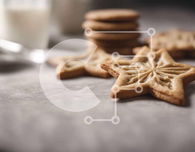 Σετ των 2 Intra Συλλεκτικό Ξύλινο Παζλ Plywood  4mm - Μπισκότα σε σχήμα αστεριού σε τραπέζι με ποτήρια γάλακτος Σε Ξύλινο Κουτί - Διαστάσεις: 10x10 cm – 25 κομμάτια