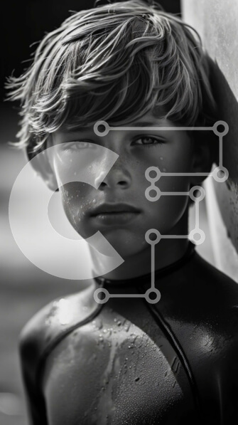 Intra Συλλεκτικό Ξύλινο Παζλ Plywood  4mm - Αγόρι με στολή με σανίδα του σερφ | Αθλητισμός και αναψυχή Στοκ Φωτογραφία Σε Ξύλινο Κουτί - Διαστάσεις Puzzle: 10x10 cm – 25 κομμάτια