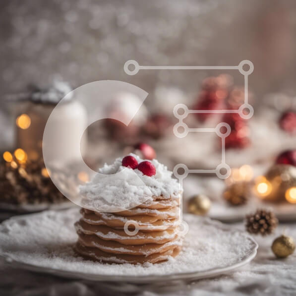 Intra Συλλεκτικό Ξύλινο Παζλ Plywood  4mm - Εορταστικά επιδόρπια σε ένα διακοσμημένο τραπέζι Σε Ξύλινο Κουτί - Διαστάσεις: 10x10 cm – 25 κομμάτια