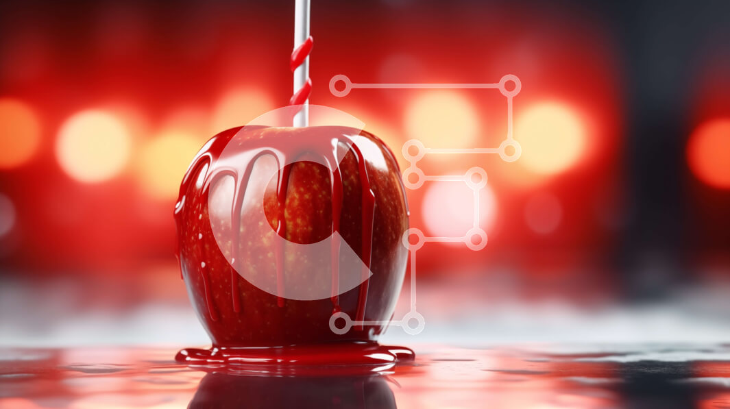 Σετ των 2 Intra Συλλεκτικό Ξύλινο Παζλ Plywood  4mm - Μήλο με μπαστούνι καραμέλας και φώτα Σε Ξύλινο Κουτί - Διαστάσεις: 10x10 cm – 25 κομμάτια