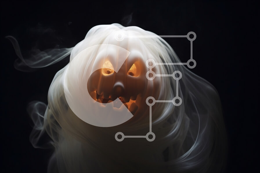 Intra Συλλεκτικό Ξύλινο Παζλ Plywood  4mm - Διακοσμημένη κολοκύθα αποκριών με καπνό Σε Ξύλινο Κουτί - Διαστάσεις Puzzle: 10x10 cm – 25 κομμάτια