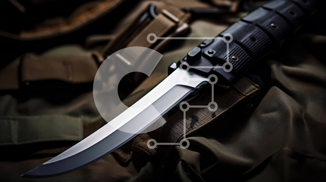 Intra Συλλεκτικό Ξύλινο Παζλ Plywood  4mm - Μαχαίρι στη στολή που εκδόθηκε από το στρατό Σε Ξύλινο Κουτί - Διαστάσεις: 10x10 cm – 25 κομμάτια