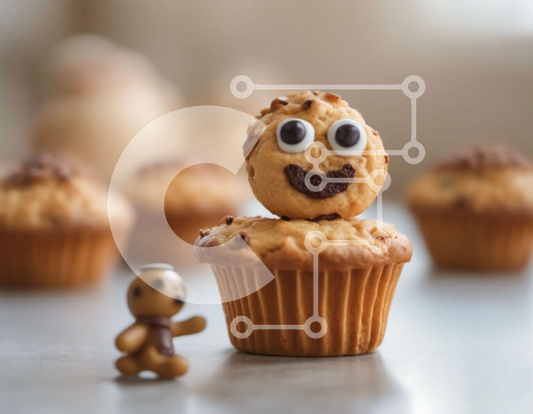 Σετ των 2 Intra Συλλεκτικό Ξύλινο Παζλ Plywood  4mm - Cupcakes με Πρόσωπα και Googly Eyes Σε Ξύλινο Κουτί - Διαστάσεις: 10x10 cm – 25 κομμάτια