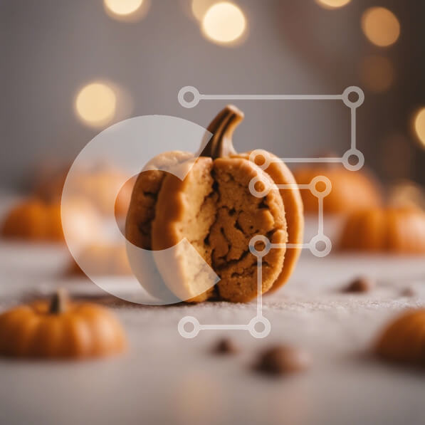 Σετ των 2 Intra Συλλεκτικό Ξύλινο Παζλ Plywood  4mm - Μπισκότο κολοκύθας σε ένα εορταστικό τραπέζι Σε Ξύλινο Κουτί - Διαστάσεις: 10x10 cm – 25 κομμάτια