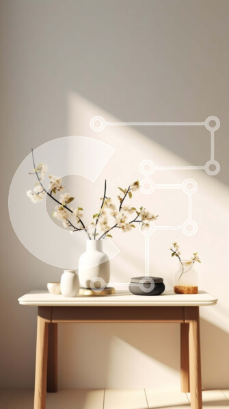 Intra Συλλεκτικό Ξύλινο Παζλ Plywood  4mm - Όμορφη εικόνα λευκού βάζου με λουλούδια σε ξύλινο τραπέζι Σε Ξύλινο Κουτί - Διαστάσεις Puzzle: 10x10 cm – 25 κομμάτια