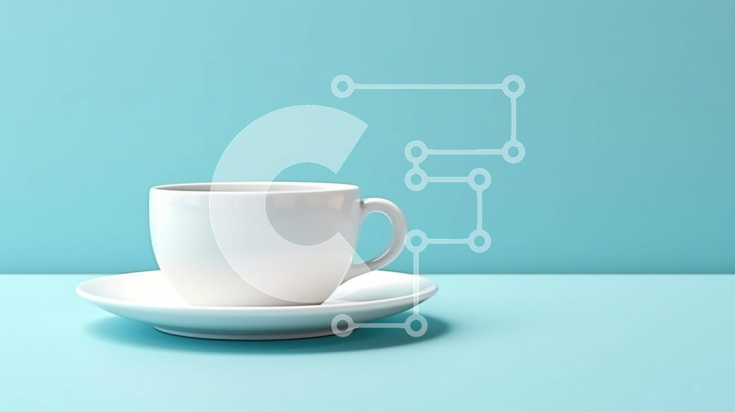 Σετ των 2 Intra Συλλεκτικό Ξύλινο Παζλ Plywood  4mm - Λευκό φλιτζάνι καφέ σε μπλε επιφάνεια Σε Ξύλινο Κουτί - Διαστάσεις: 10x10 cm – 25 κομμάτια