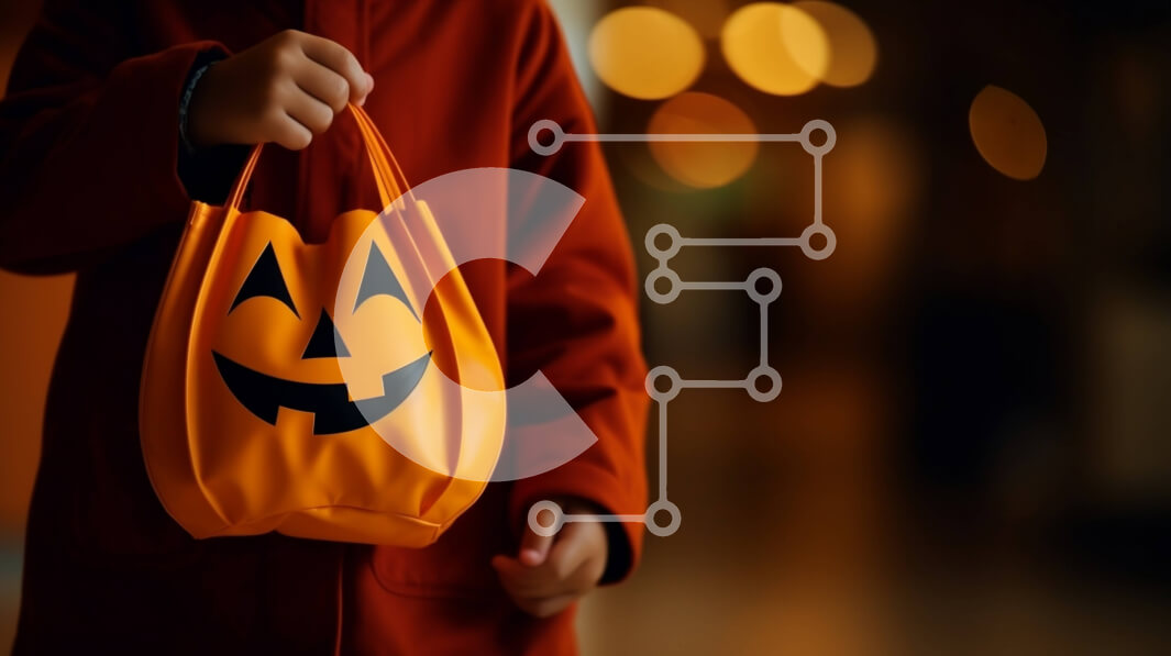 Intra Συλλεκτικό Ξύλινο Παζλ Plywood  4mm - Άτομο που κρατά τσάντα σε σχήμα κολοκύθας γεμάτη με καραμέλα Σε Ξύλινο Κουτί - Διαστάσεις: 10x10 cm – 25 κομμάτια