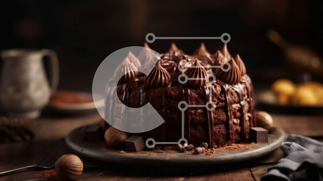 Σετ των 2 Intra Συλλεκτικό Ξύλινο Παζλ Plywood  4mm - Λαχταριστό κέικ σοκολάτας με σοκολάτα από πάνω Σε Ξύλινο Κουτί - Διαστάσεις: 10x10 cm – 25 κομμάτια