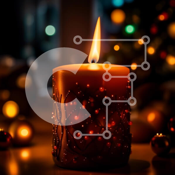 Intra Συλλεκτικό Ξύλινο Παζλ Plywood  4mm - Άνετη χριστουγεννιάτικη σκηνή με αναμμένο κερί και χριστουγεννιάτικο δέντρο Σε Ξύλινο Κουτί - Διαστάσεις: 10x10 cm – 25 κομμάτια