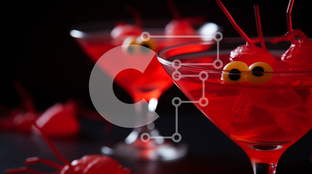 Σετ των 2 Intra Συλλεκτικό Ξύλινο Παζλ Plywood  4mm - Γυαλιά Martini με θέμα το Halloween με γαρνιτούρα βολβού Σε Ξύλινο Κουτί - Διαστάσεις: 10x10 cm – 25 κομμάτια