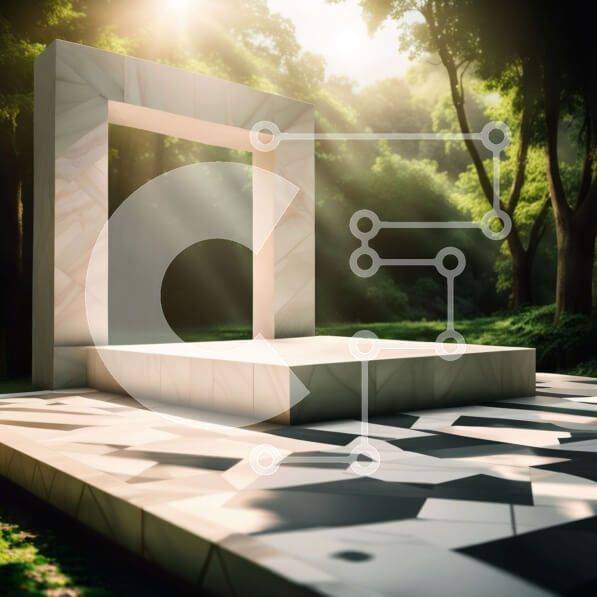 Intra Συλλεκτικό Ξύλινο Παζλ Plywood  4mm - Όμορφη εικόνα ενός λευκού μαρμάρινου βωμού σε ένα γαλήνιο δάσος Σε Ξύλινο Κουτί - Διαστάσεις: 10x10 cm – 25 κομμάτια