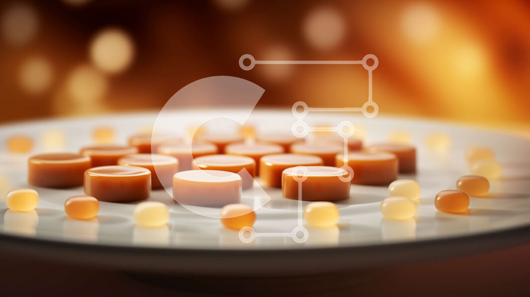 Σετ των 2 Intra Συλλεκτικό Ξύλινο Παζλ Plywood  4mm - Καραμέλες ανάποδα σε ένα λευκό πιάτο Σε Ξύλινο Κουτί - Διαστάσεις: 10x10 cm – 25 κομμάτια