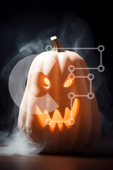 Intra Συλλεκτικό Ξύλινο Παζλ Plywood  4mm - Φωτίστε την κολοκύθα με καπνό για το Halloween Σε Ξύλινο Κουτί - Διαστάσεις Puzzle: 10x10 cm – 25 κομμάτια