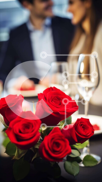 Intra Συλλεκτικό Ξύλινο Παζλ Plywood  4mm - Ρομαντικό δείπνο με κόκκινα τριαντάφυλλα και κρασί Σε Ξύλινο Κουτί - Διαστάσεις Puzzle: 10x10 cm – 25 κομμάτια