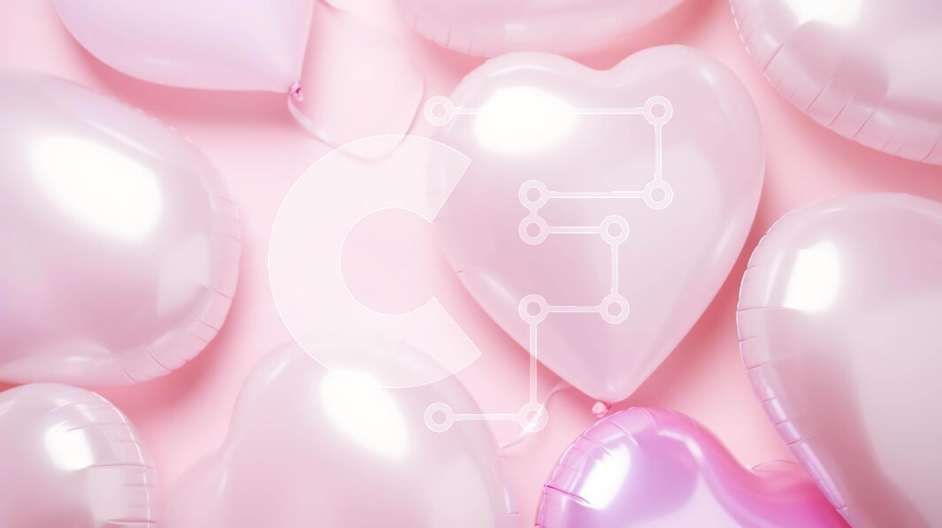 Intra Συλλεκτικό Ξύλινο Παζλ Plywood  4mm - Ροζ και λευκά μπαλόνια σε σχήμα καρδιάς για γιορτές Σε Ξύλινο Κουτί - Διαστάσεις: 10x10 cm – 25 κομμάτια