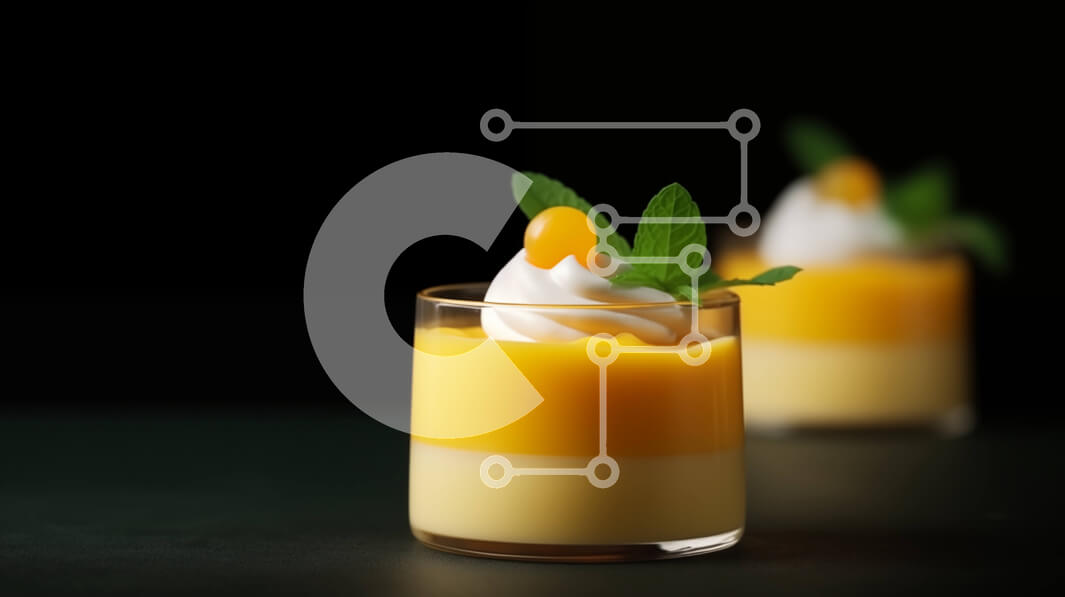 Σετ των 2 Intra Συλλεκτικό Ξύλινο Παζλ Plywood  4mm - Λαχταριστό επιδόρπιο με σαντιγί και φύλλα μέντας Σε Ξύλινο Κουτί - Διαστάσεις: 10x10 cm – 25 κομμάτια