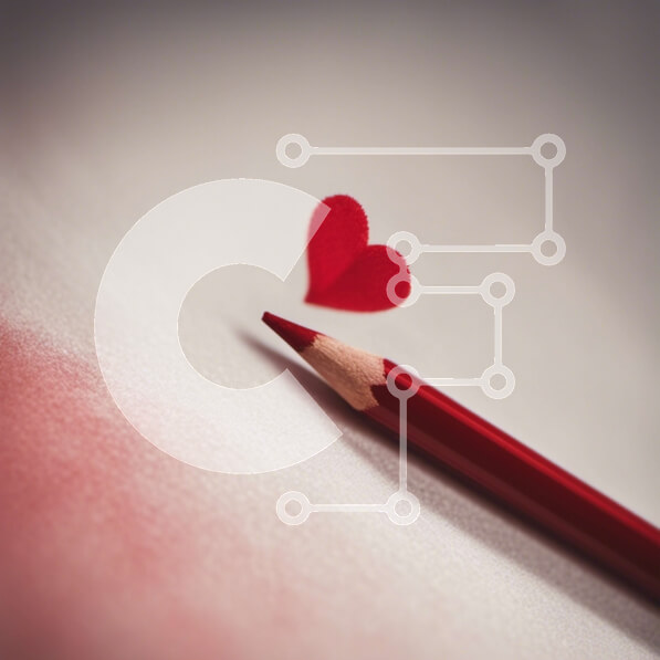 Intra Συλλεκτικό Ξύλινο Παζλ Plywood  4mm - Κόκκινο μολύβι και καρδιά που συμβολίζουν τη δημιουργικότητα και την αγάπη Σε Ξύλινο Κουτί - Διαστάσεις Puzzle: 10x10 cm – 25 κομμάτια