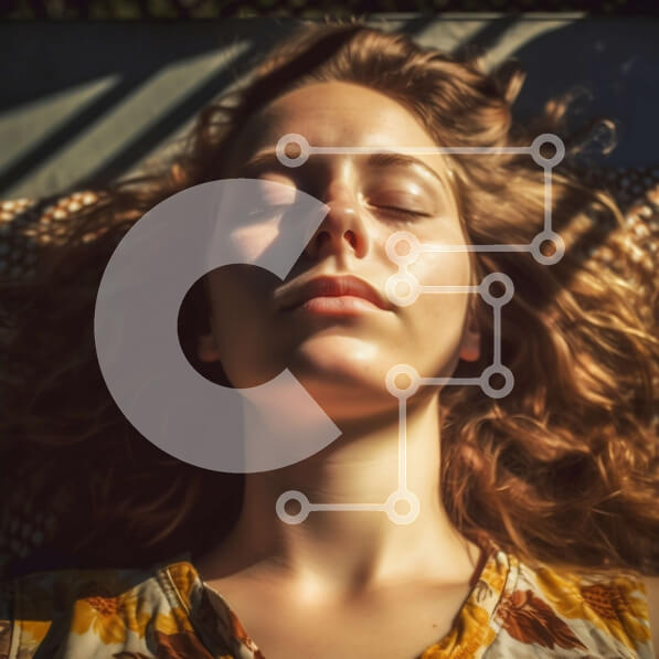 Σετ των 2 Intra Συλλεκτικό Ξύλινο Παζλ Plywood  4mm - Όμορφη γυναίκα που χαλαρώνει στο κρεβάτι με κίτρινο φλοράλ φόρεμα Σε Ξύλινο Κουτί - Διαστάσεις: 10x10 cm – 25 κομμάτια