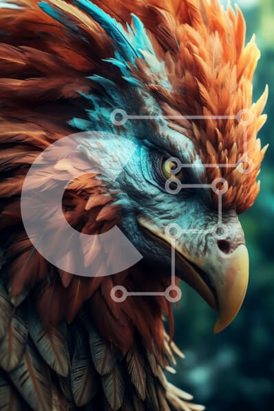 Σετ των 2 Intra Συλλεκτικό Ξύλινο Παζλ Plywood  4mm - Εκπληκτική εικόνα ενός αετού με διαπεραστικά μπλε μάτια Σε Ξύλινο Κουτί - Διαστάσεις: 10x10 cm – 25 κομμάτια