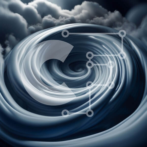 Intra Συλλεκτικό Ξύλινο Παζλ Plywood  4mm - Σαγηνευτική εικόνα μιας στροβιλιζόμενης δίνης σε θυελλώδεις ουρανούς Σε Ξύλινο Κουτί - Διαστάσεις Puzzle: 10x10 cm – 25 κομμάτια