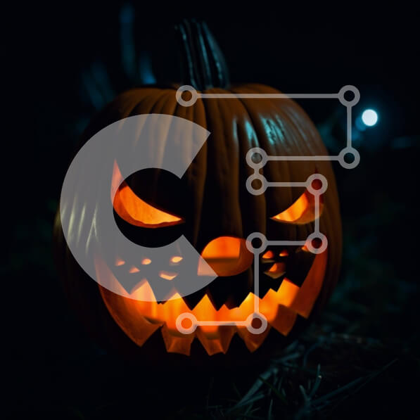 Intra Συλλεκτικό Ξύλινο Παζλ Plywood  4mm - Τρομακτική σκαλιστή κολοκύθα - αποκριάτικη διακόσμηση Σε Ξύλινο Κουτί - Διαστάσεις: 10x10 cm – 25 κομμάτια