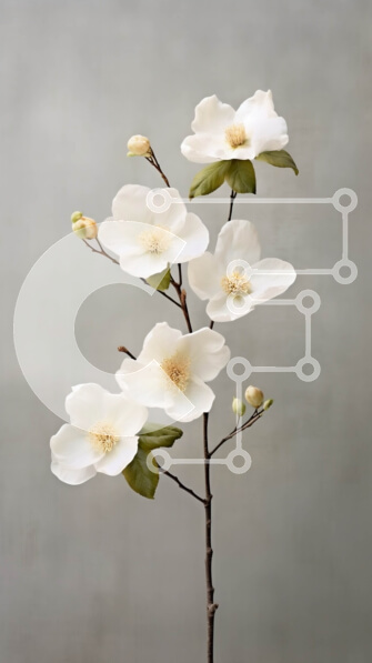 Σετ των 2 Intra Συλλεκτικό Ξύλινο Παζλ Plywood  4mm - Όμορφη εικόνα ενός λευκού λουλουδιού μανόλιας σε ένα κλαδί Σε Ξύλινο Κουτί - Διαστάσεις: 10x10 cm – 25 κομμάτια