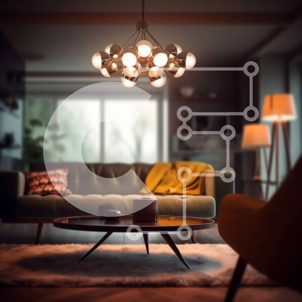 Intra Συλλεκτικό Ξύλινο Παζλ Plywood  4mm - Κομψό και άνετο σχέδιο σαλονιού με καφέ καναπέ και πράσινη πολυθρόνα Σε Ξύλινο Κουτί - Διαστάσεις Puzzle: 10x10 cm – 25 κομμάτια