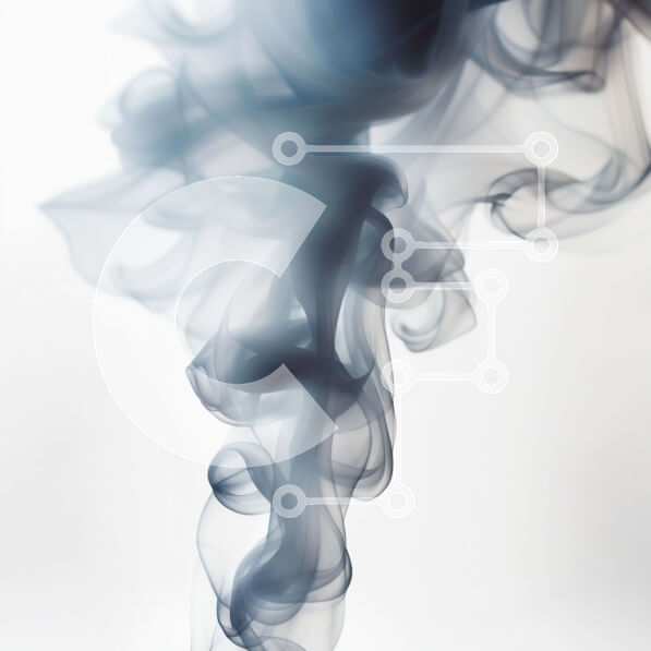 Intra Συλλεκτικό Ξύλινο Παζλ Plywood  4mm - Αφηρημένη εικόνα του στροβιλιζόμενου σύννεφου καπνού σε άσπρο φόντο Σε Ξύλινο Κουτί - Διαστάσεις Puzzle: 10x10 cm – 25 κομμάτια