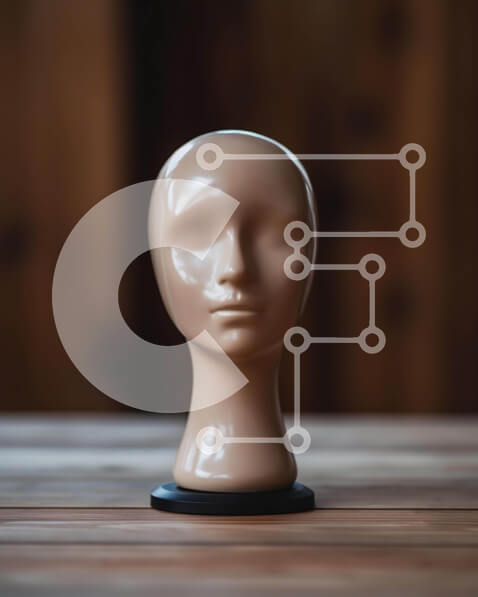 Intra Συλλεκτικό Ξύλινο Παζλ Plywood  4mm - Κεφάλι μανεκέν σε άδειο ξύλινο τραπέζι Σε Ξύλινο Κουτί - Διαστάσεις: 10x10 cm – 25 κομμάτια