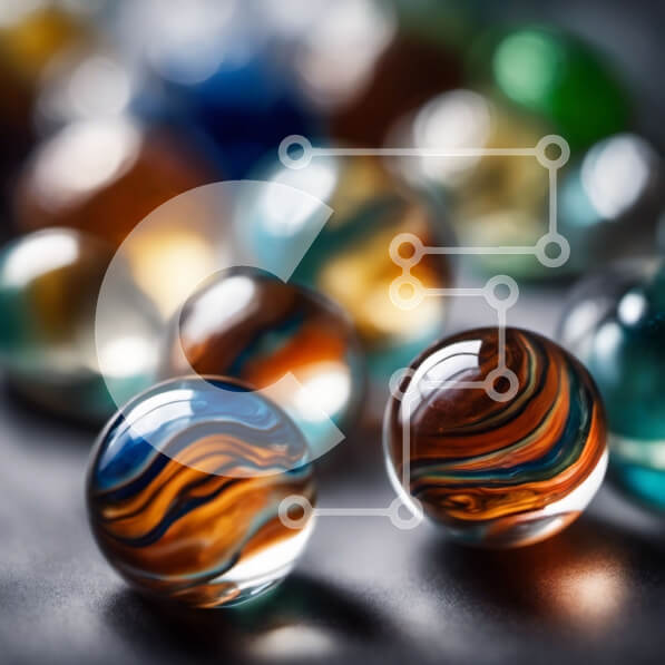 Intra Συλλεκτικό Ξύλινο Παζλ Plywood  4mm - Πολύχρωμα μάρμαρα σε στροβιλιζόμενο σχέδιο Σε Ξύλινο Κουτί - Διαστάσεις Puzzle: 10x10 cm – 25 κομμάτια