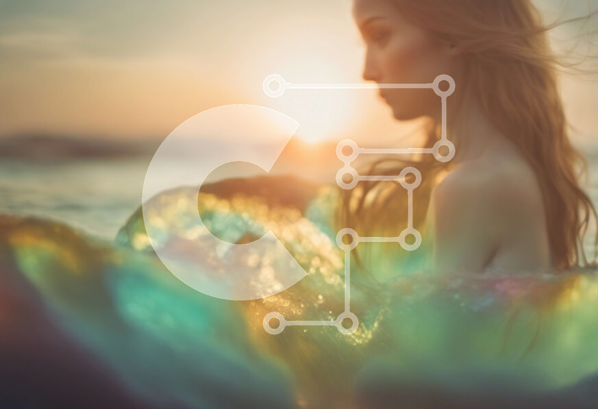 Intra Συλλεκτικό Ξύλινο Παζλ Plywood  4mm - Γυναίκα που στέκεται στον ωκεανό στο ηλιοβασίλεμα Σε Ξύλινο Κουτί - Διαστάσεις: 10x10 cm – 25 κομμάτια