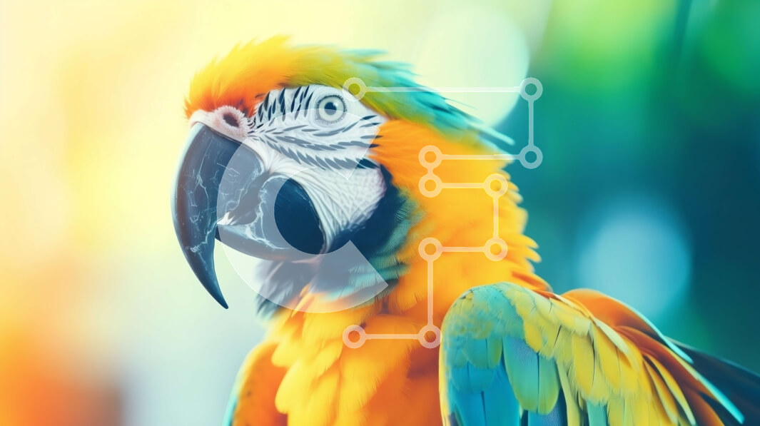 Σετ των 2 Intra Συλλεκτικό Ξύλινο Παζλ Plywood  4mm - Δονούμενος παπαγάλος στο φύλλωμα Σε Ξύλινο Κουτί - Διαστάσεις: 10x10 cm – 25 κομμάτια