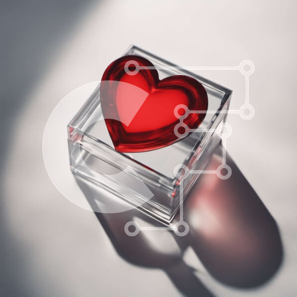 Intra Συλλεκτικό Ξύλινο Παζλ Plywood  4mm - Αντικείμενο σε σχήμα καρδιάς σε γυάλινο κουτί Σε Ξύλινο Κουτί - Διαστάσεις: 10x10 cm – 25 κομμάτια