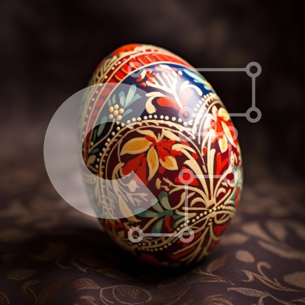 Intra Συλλεκτικό Ξύλινο Παζλ Plywood  4mm - Όμορφη εικόνα ενός διακοσμημένου αυγού του Πάσχα σε σκούρο φόντο Σε Ξύλινο Κουτί - Διαστάσεις: 10x10 cm – 25 κομμάτια