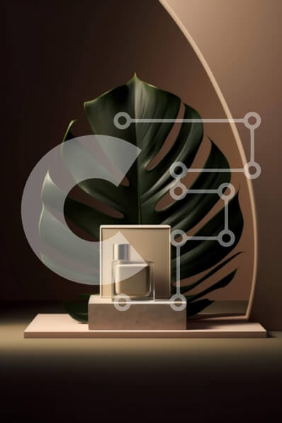 Intra Συλλεκτικό Ξύλινο Παζλ Plywood  4mm - Κοντινό πλάνο γυάλινο μπουκάλι με πράσινο φύλλο σε ξύλινο ράφι Σε Ξύλινο Κουτί - Διαστάσεις: 10x10 cm – 25 κομμάτια