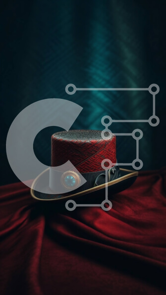 Intra Συλλεκτικό Ξύλινο Παζλ Plywood  4mm - Κομψό μαύρο καπέλο με κόκκινο κορδόνι και ασημένια αγκράφα Σε Ξύλινο Κουτί - Διαστάσεις: 10x10 cm – 25 κομμάτια