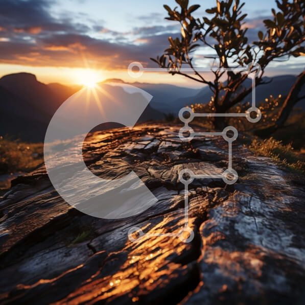 Intra Συλλεκτικό Ξύλινο Παζλ Plywood  4mm - Εκπληκτικό ηλιοβασίλεμα πάνω από τη μαγευτική οροσειρά με το μοναχικό δέντρο Σε Ξύλινο Κουτί - Διαστάσεις: 10x10 cm – 25 κομμάτια