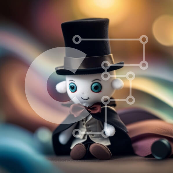 Intra Συλλεκτικό Ξύλινο Παζλ Plywood  4mm - Αξιολάτρευτο γεμιστό ζώο με μαύρο καπέλο και κάπα Σε Ξύλινο Κουτί - Διαστάσεις: 10x10 cm – 25 κομμάτια