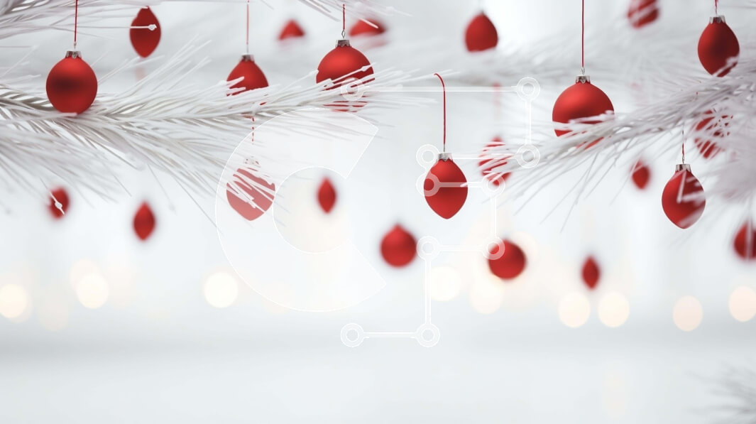 Intra Συλλεκτικό Ξύλινο Παζλ Plywood  4mm - Λευκή Πεύκη με Κόκκινα Στολίδια - Γιορτινή διακόσμηση Σε Ξύλινο Κουτί - Διαστάσεις: 10x10 cm – 25 κομμάτια