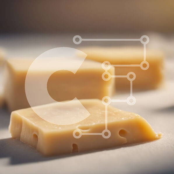 Σετ των 2 Intra Συλλεκτικό Ξύλινο Παζλ Plywood  4mm - Ανάμικτες φέτες τυριού τοποθετημένες σε λευκή επιφάνεια Σε Ξύλινο Κουτί - Διαστάσεις: 10x10 cm – 25 κομμάτια