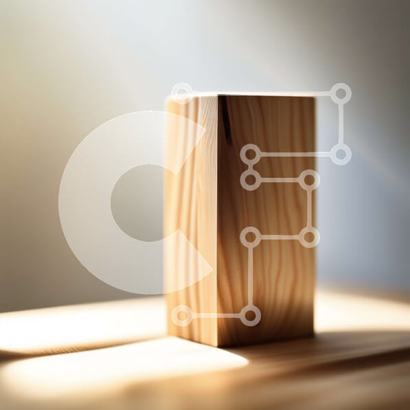 Intra Συλλεκτικό Ξύλινο Παζλ Plywood  4mm - Απλή και μινιμαλιστική εικόνα ενός ξύλινου μπλοκ σε ένα τραπέζι Σε Ξύλινο Κουτί - Διαστάσεις: 10x10 cm – 25 κομμάτια