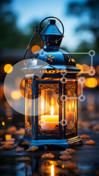 Intra Συλλεκτικό Ξύλινο Παζλ Plywood  4mm - Άνετη φθινοπωρινή διακόσμηση σπιτιού: Μαύρο φανάρι με αναμμένο κερί Σε Ξύλινο Κουτί - Διαστάσεις Puzzle: 10x10 cm – 25 κομμάτια