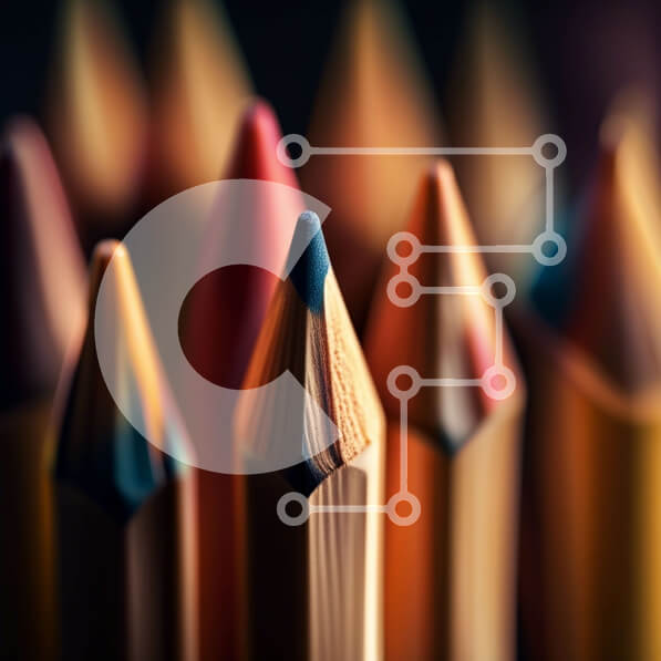 Intra Συλλεκτικό Ξύλινο Παζλ Plywood  4mm - Ζωντανή εικόνα με πολύχρωμα μολύβια σε σειρά Σε Ξύλινο Κουτί - Διαστάσεις Puzzle: 10x10 cm – 25 κομμάτια