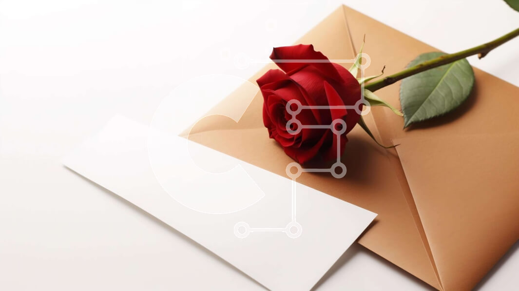 Intra Συλλεκτικό Ξύλινο Παζλ Plywood  4mm - Φάκελος του Αγίου Βαλεντίνου με κόκκινο τριαντάφυλλο Σε Ξύλινο Κουτί - Διαστάσεις: 10x10 cm – 25 κομμάτια