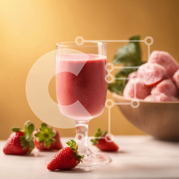 Σετ των 2 Intra Συλλεκτικό Ξύλινο Παζλ Plywood  4mm - Smoothie φράουλας με φρέσκες φράουλες Σε Ξύλινο Κουτί - Διαστάσεις: 10x10 cm – 25 κομμάτια