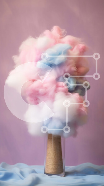 Intra Συλλεκτικό Ξύλινο Παζλ Plywood  4mm - Πολύχρωμη εικόνα του δέντρου καραμέλας βαμβακιού σε ένα βάζο Σε Ξύλινο Κουτί - Διαστάσεις: 10x10 cm – 25 κομμάτια