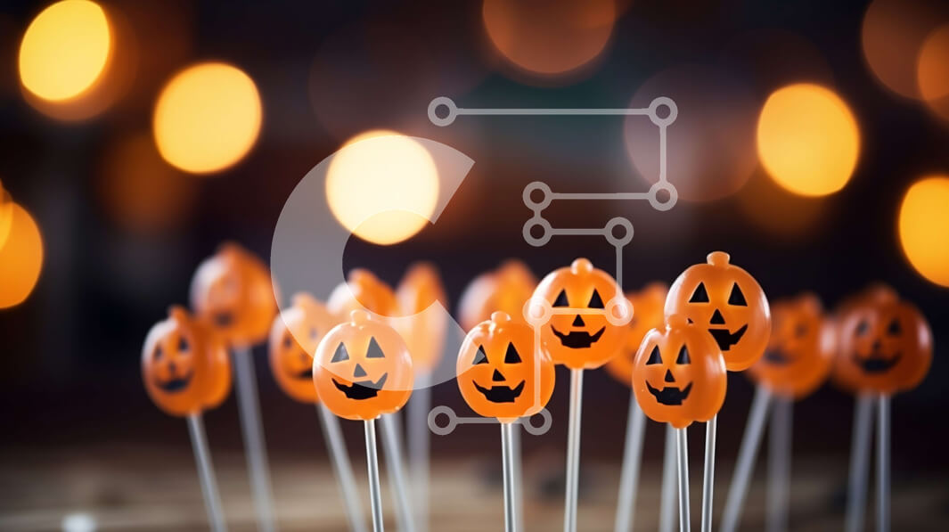 Intra Συλλεκτικό Ξύλινο Παζλ Plywood  4mm - Χαλοουίν Jack-o'-Lantern Lollipops στην οθόνη Σε Ξύλινο Κουτί - Διαστάσεις: 10x10 cm – 25 κομμάτια