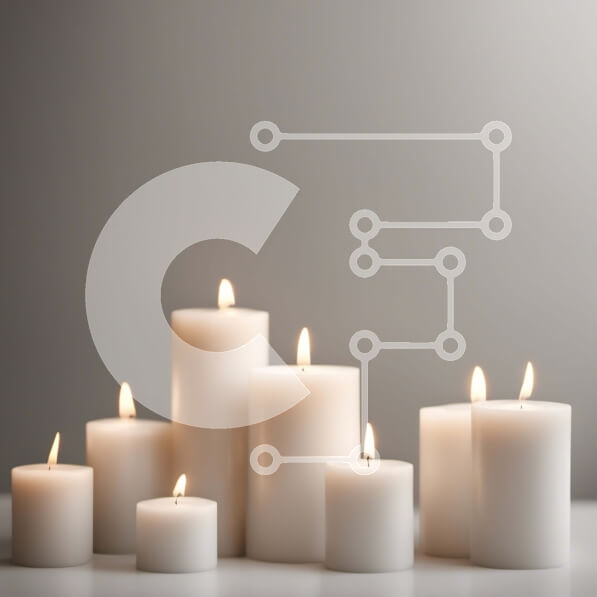 Intra Συλλεκτικό Ξύλινο Παζλ Plywood  4mm - Ομάδα λευκών κεριών που τακτοποιούνται σε κύκλο σε ένα τραπέζι Σε Ξύλινο Κουτί - Διαστάσεις Puzzle: 10x10 cm – 25 κομμάτια